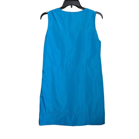 MARC by MARC JACOBS Taffeta Shift Dress Blue Sz L Sleeveless Pockets - Picture 2 of 7